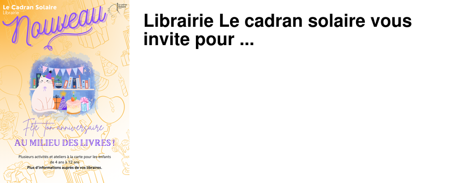 Librairie+Le+cadran+solaire+vous+invite+pour+...