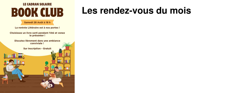 Les rendez-vous du mois